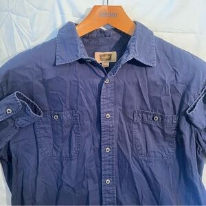 The Foundry Supply Co. Blue Button Down Shirt XLT Workwear Casual Mens